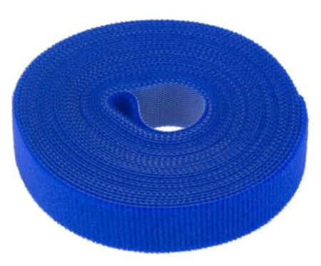 Лента-липучка многоразовая 5 м х 20 мм, синяя (1 шт.) REXANT Фото