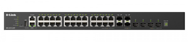 DXS-3410-32XY Управляемый L3 стекируемый коммутатор с 24 портами 10GBase-T, 4 портами 10GBase-X SFP+ и 4 портами 25GBase-X SFP28 Фото