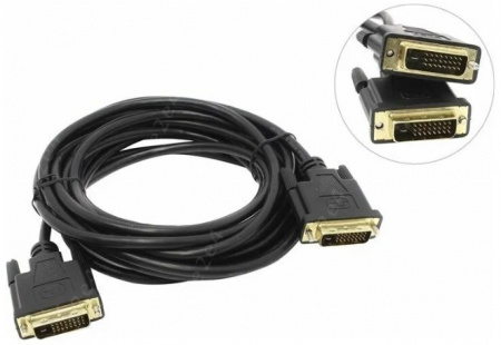 Кабель DVI-D dual link Konoos KC-DVI2-5, 25M/25M, 4.5м, черный, экран, позол.разъемы, феррит.кольца, Фото